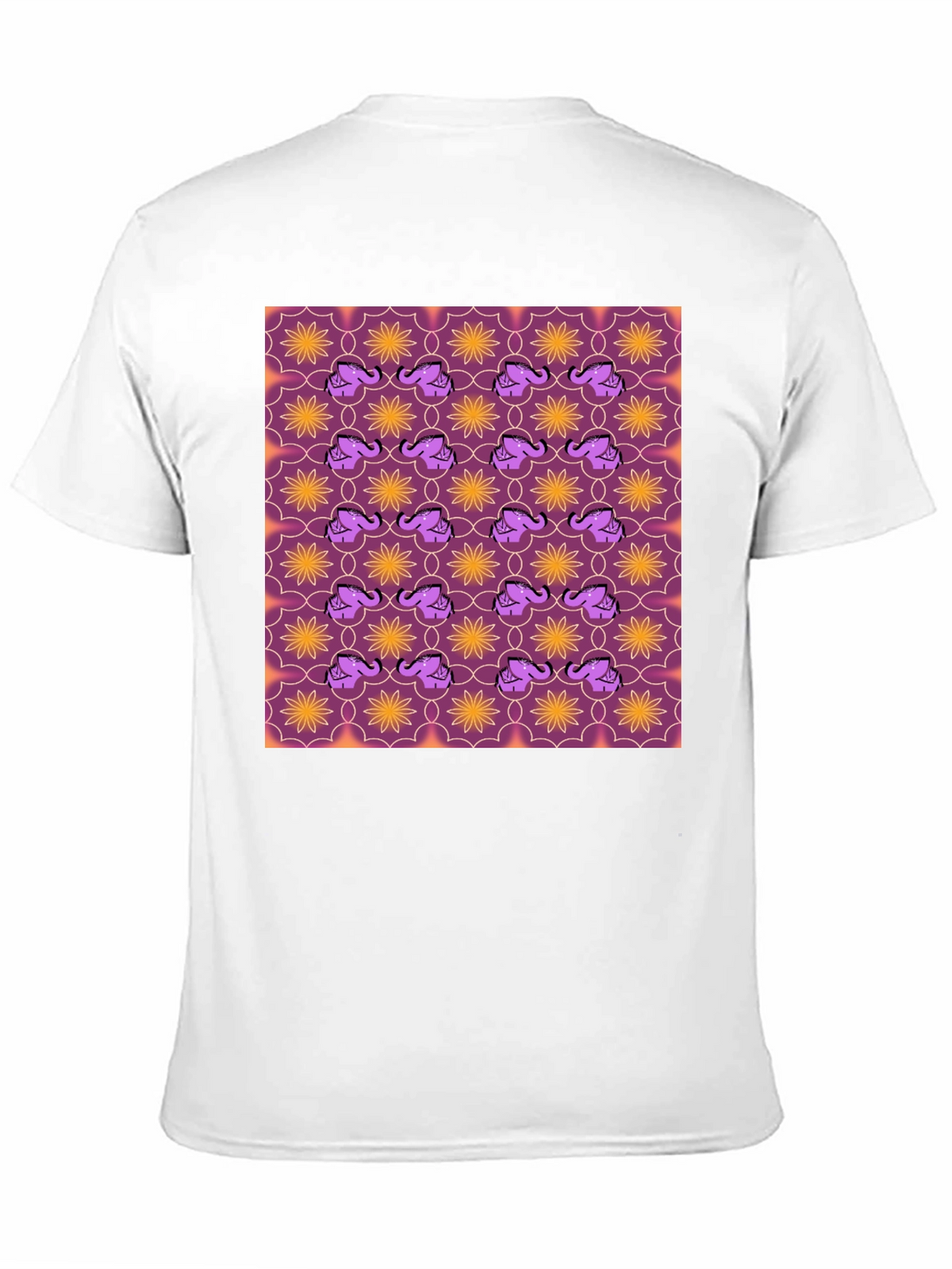 Elephant & Flower Pattern Graphic Tee
