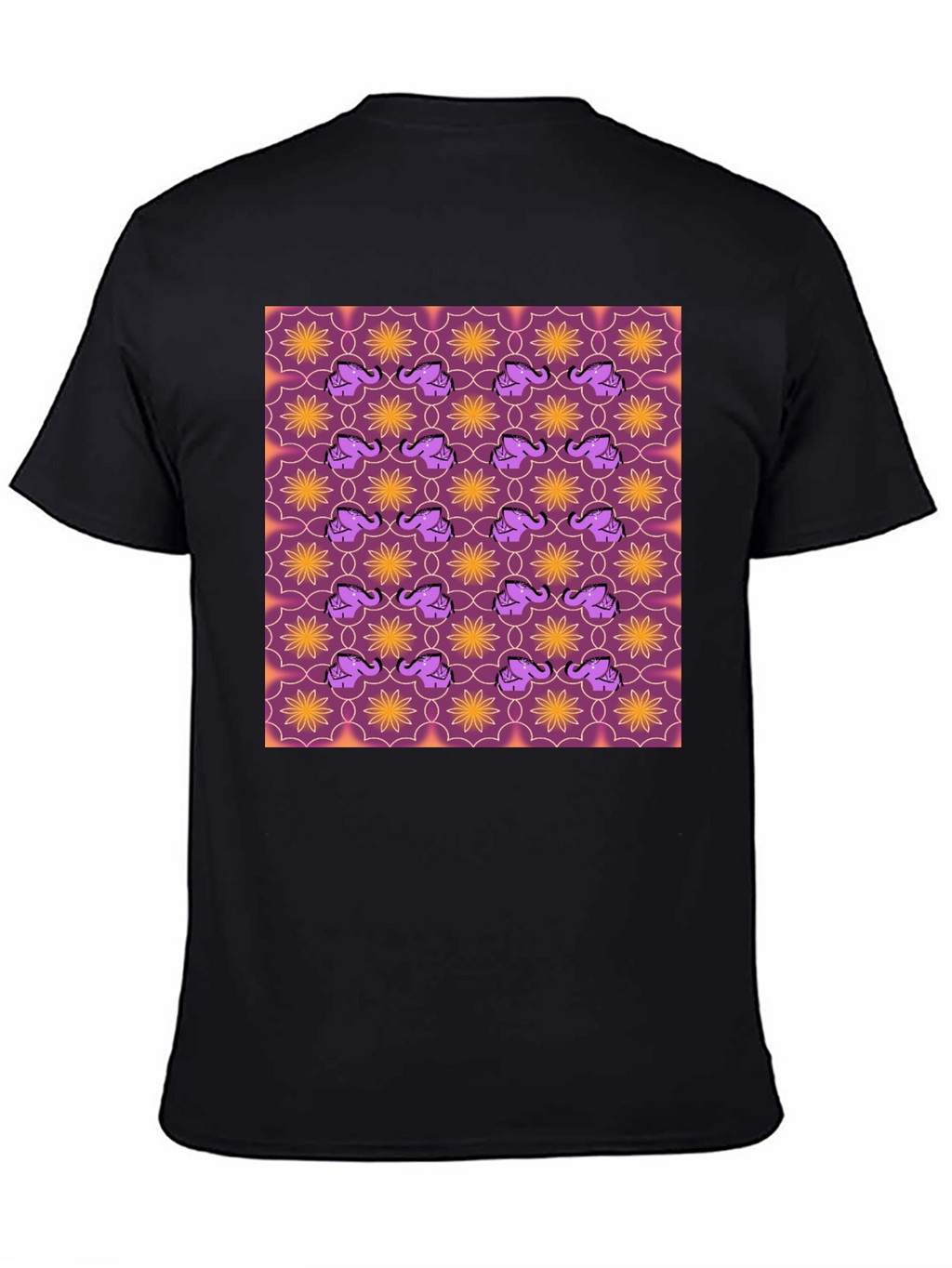 Elephant & Flower Pattern Graphic Tee