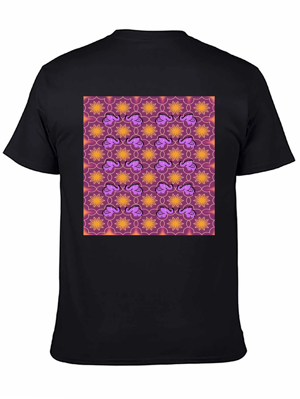 Elephant & Flower Pattern Graphic Tee