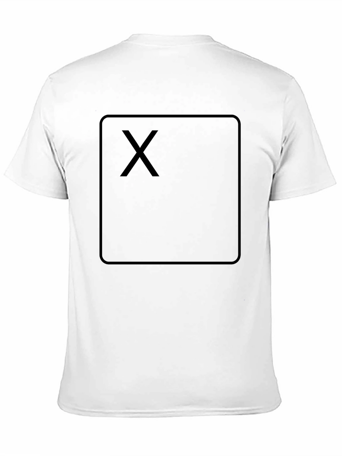 Black T-Shirt with Square X Design - Casual Wear