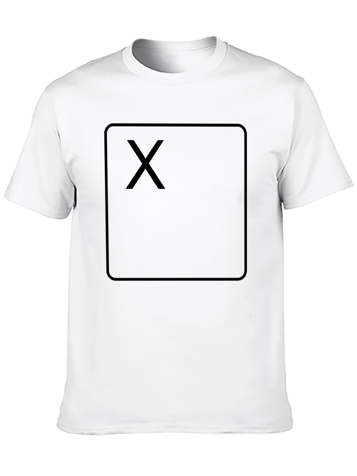 Black T-Shirt with Square X Design - Casual Wear
