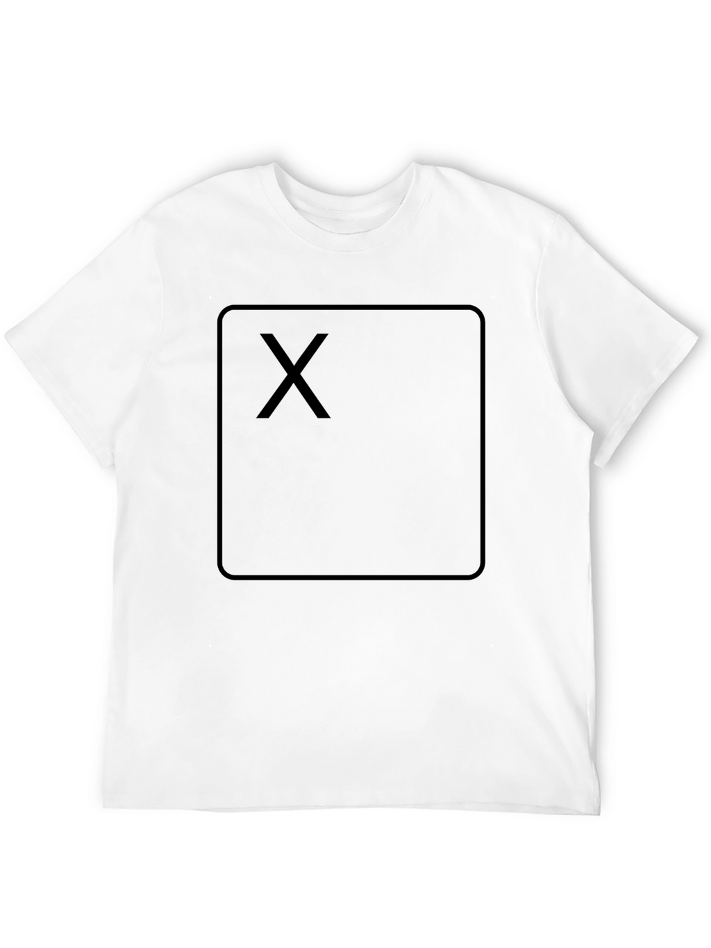 Black T-Shirt with Square X Design - Casual Wear