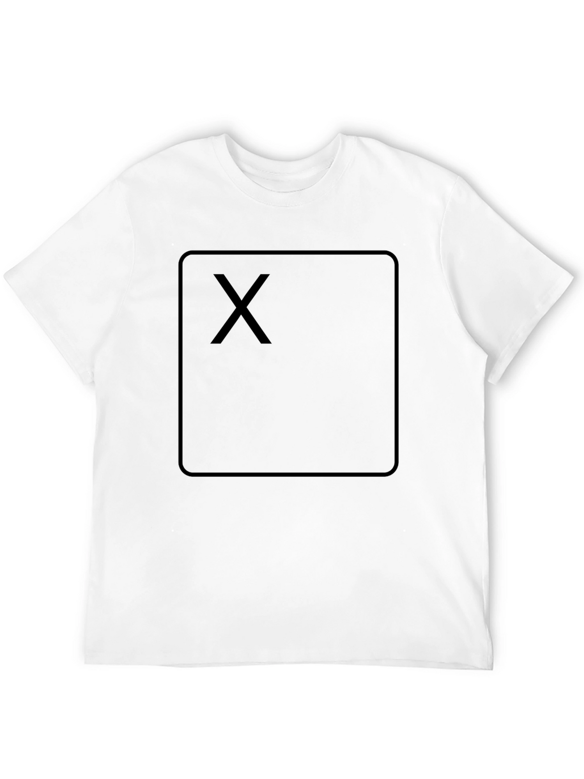 Black T-Shirt with Square X Design - Casual Wear