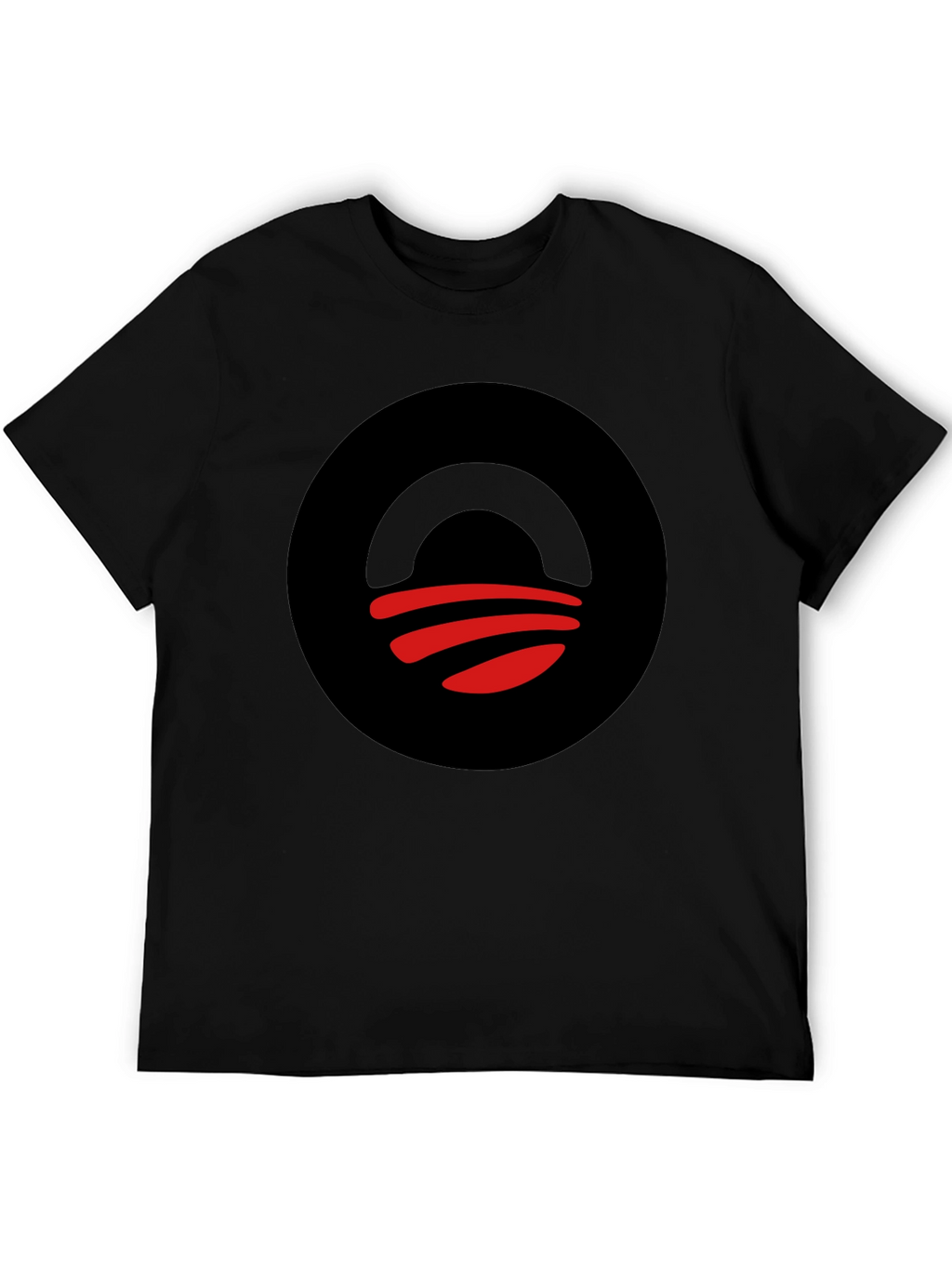 Abstract Graphic Tee - Black Circle Design T-Shirt