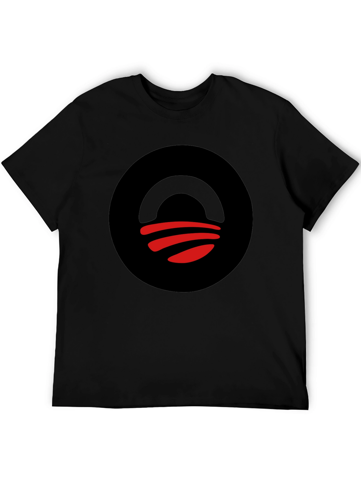 Abstract Graphic Tee - Black Circle Design T-Shirt