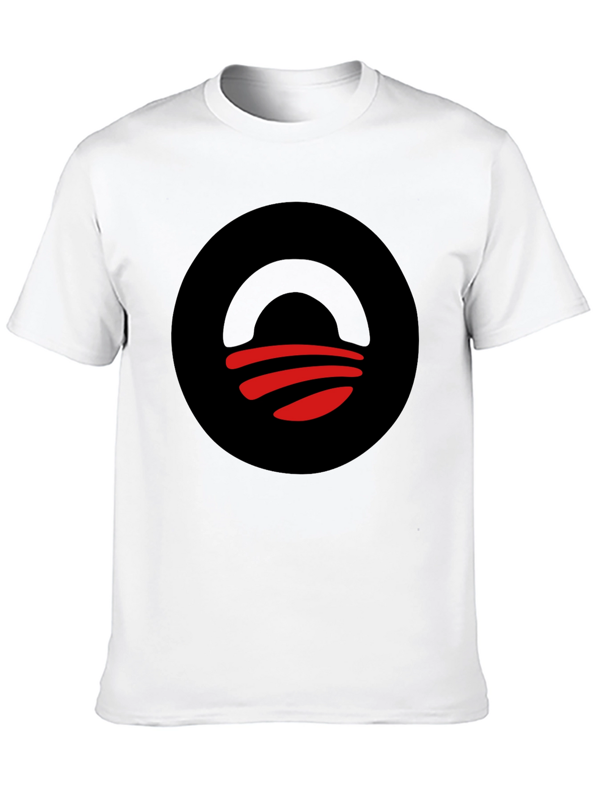 Abstract Graphic Tee - Black Circle Design T-Shirt