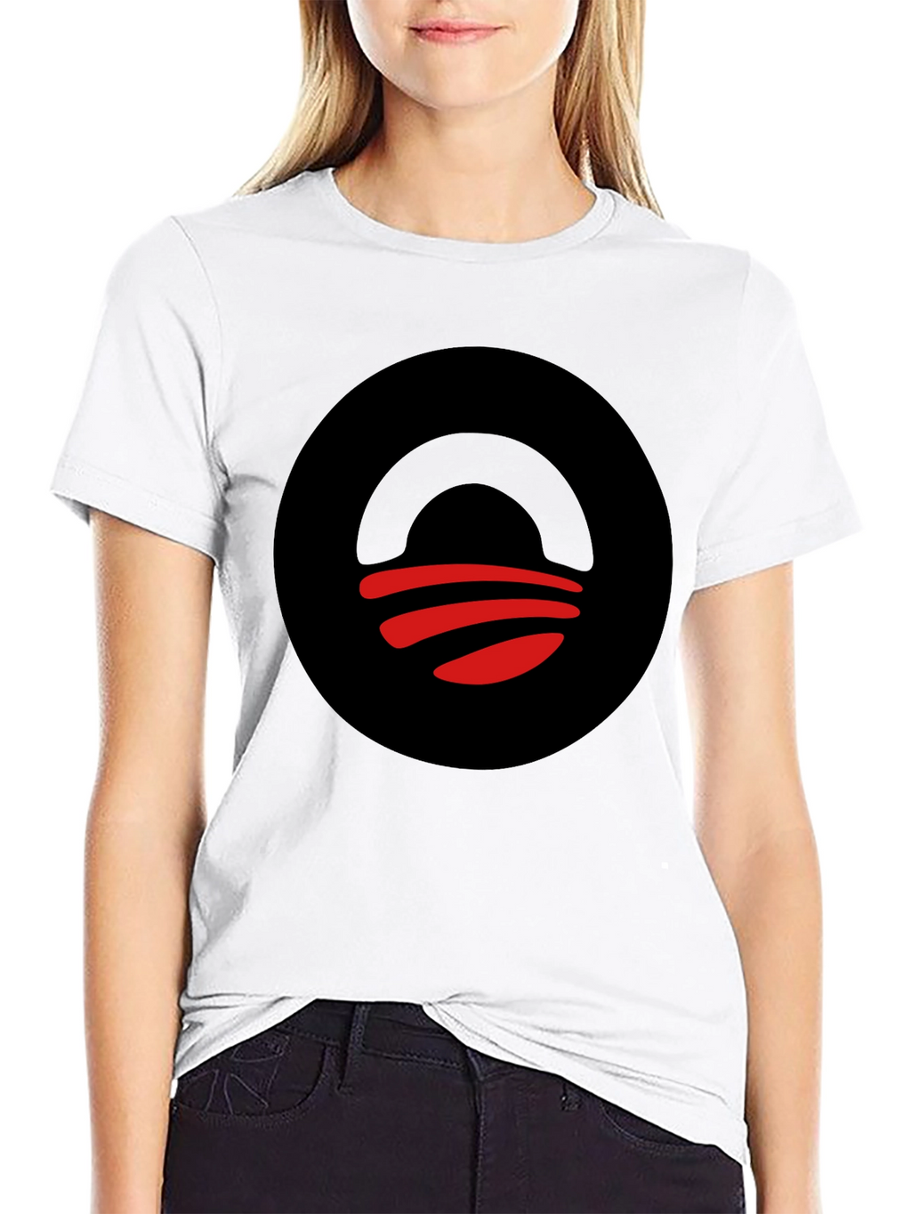 Abstract Graphic Tee - Black Circle Design T-Shirt