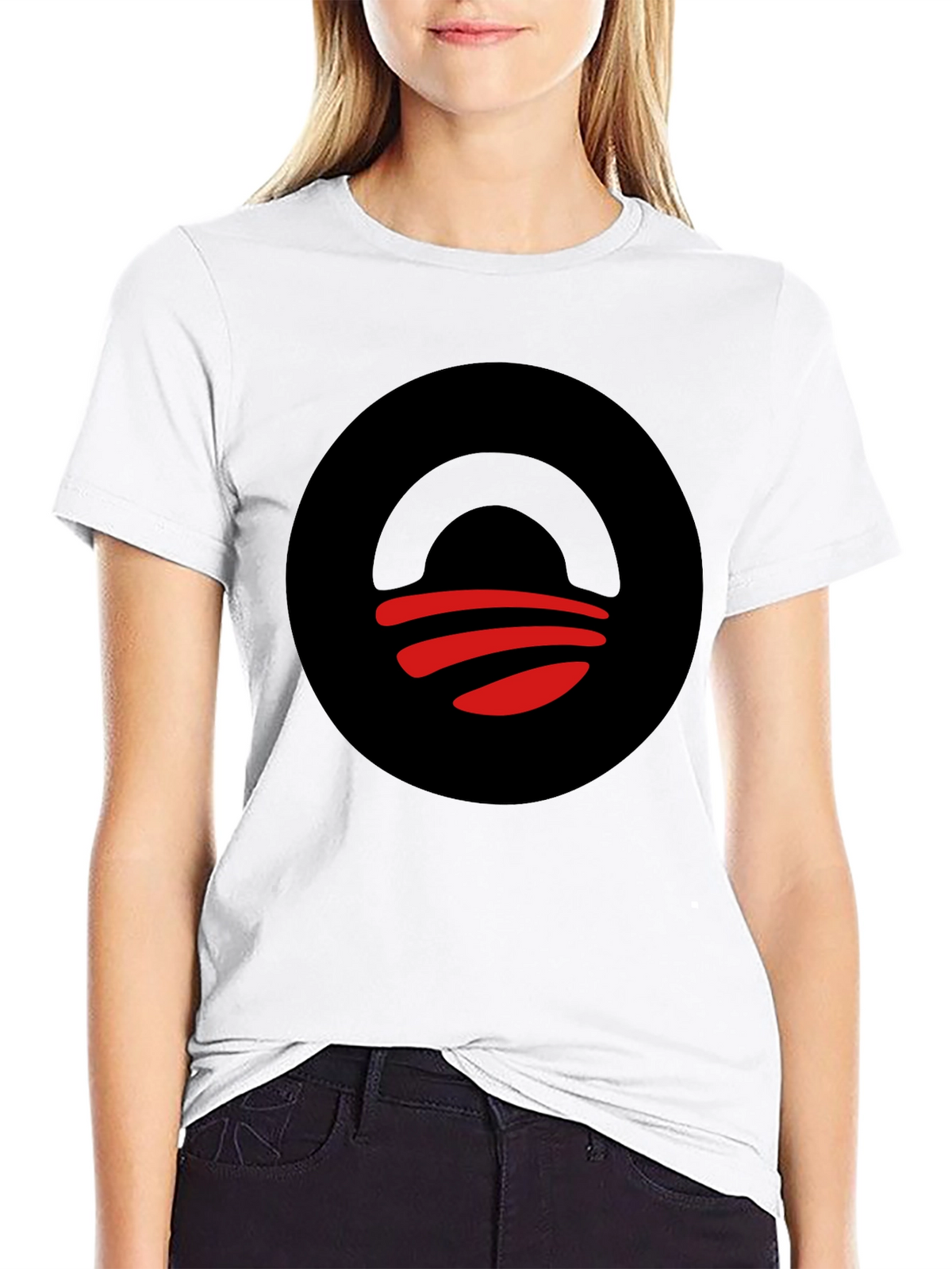 Abstract Graphic Tee - Black Circle Design T-Shirt