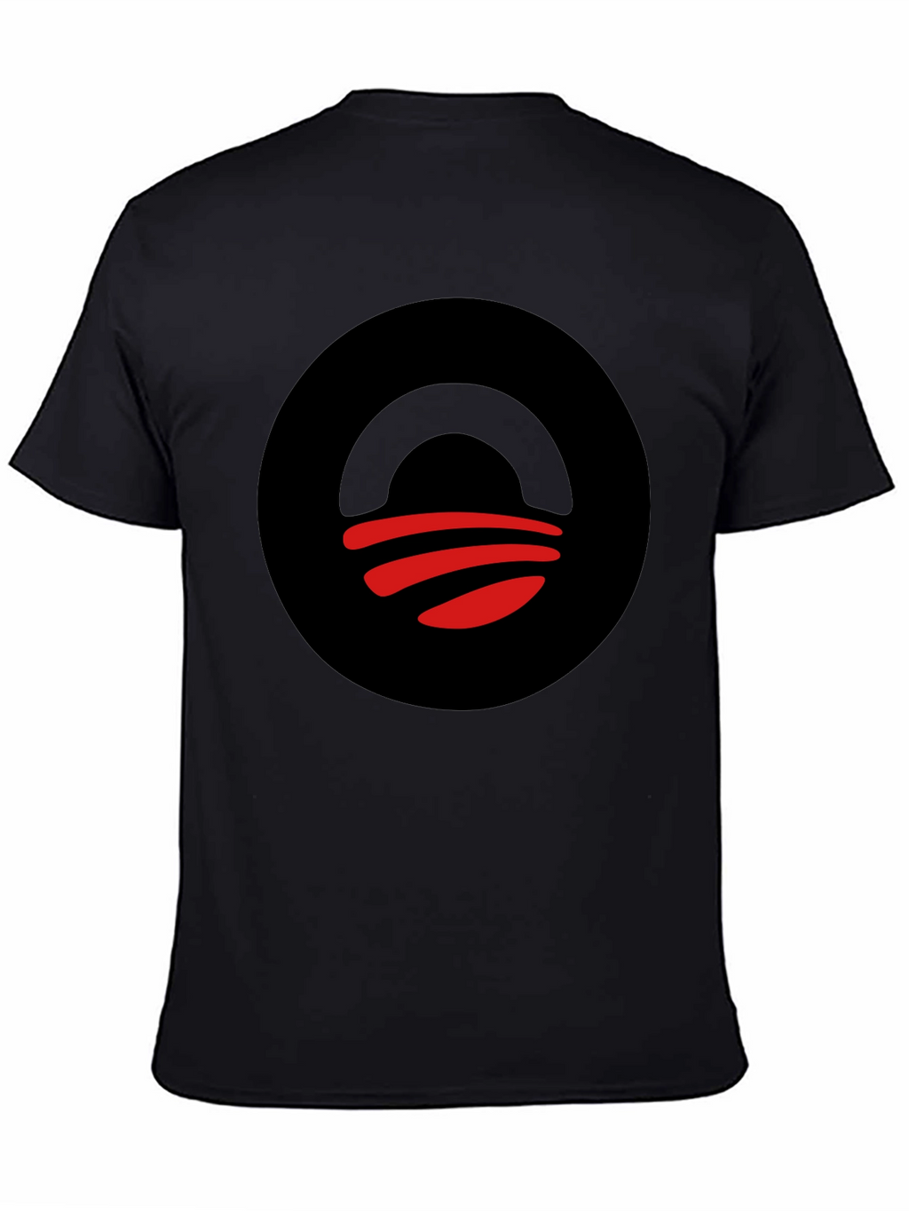 Abstract Graphic Tee - Black Circle Design T-Shirt