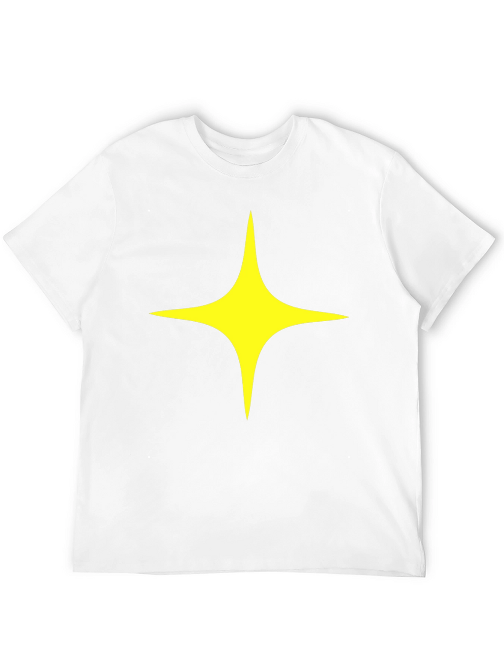 Black T-Shirt with Yellow Star Design