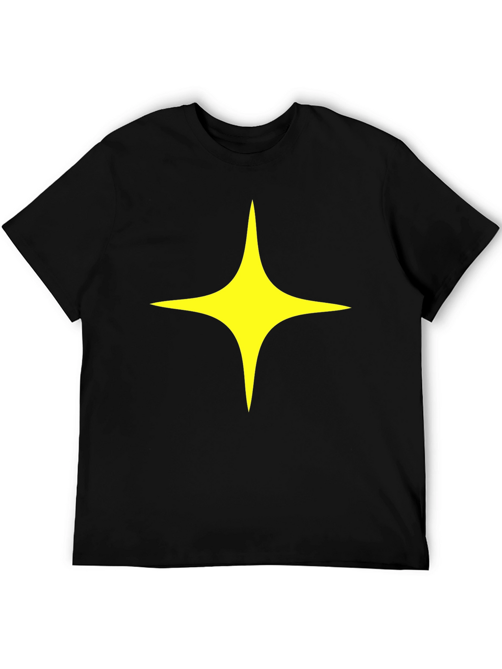 Black T-Shirt with Yellow Star Design