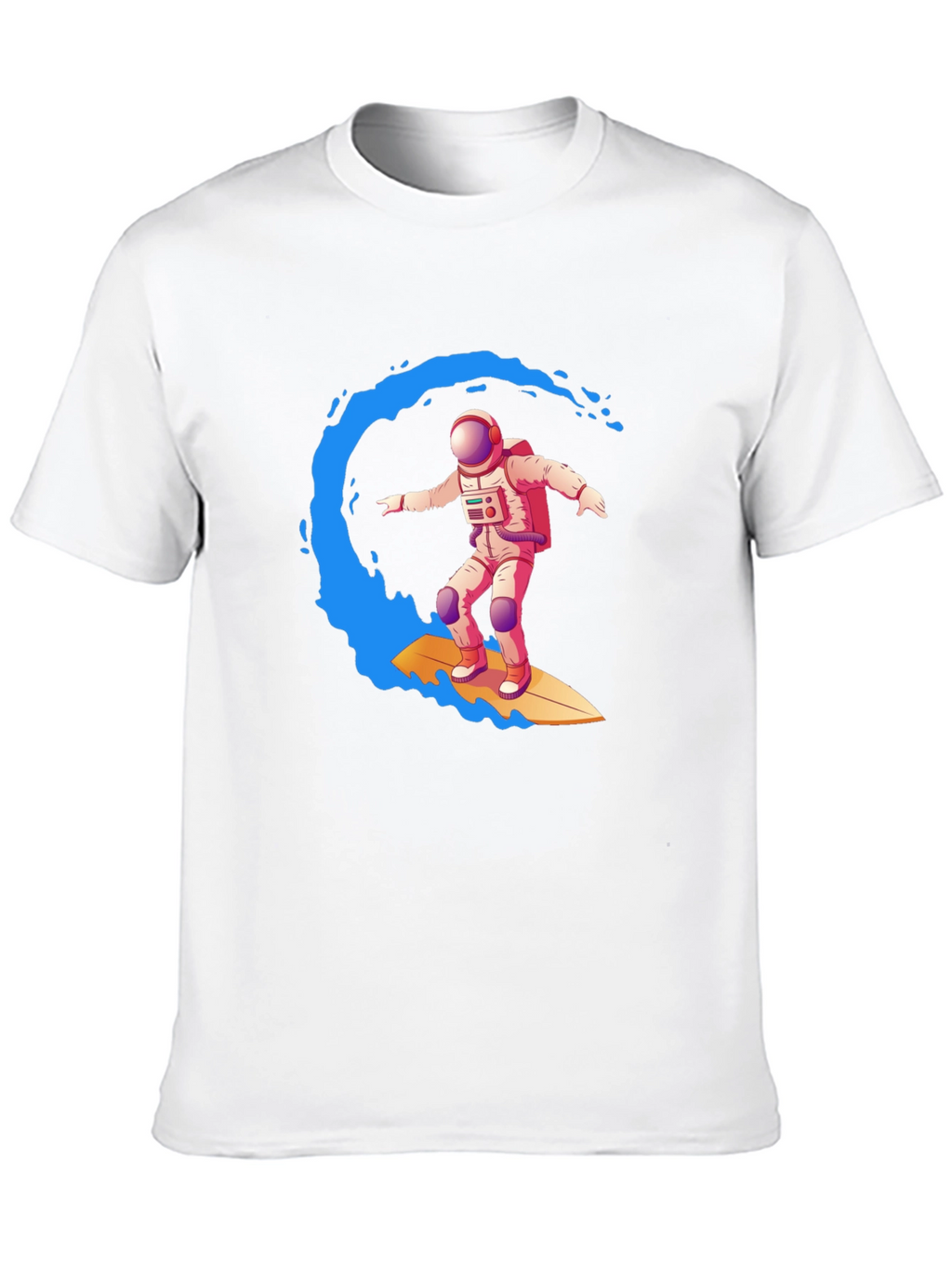 Astronaut Surfing Graphic Tee - Outer Space Wave
