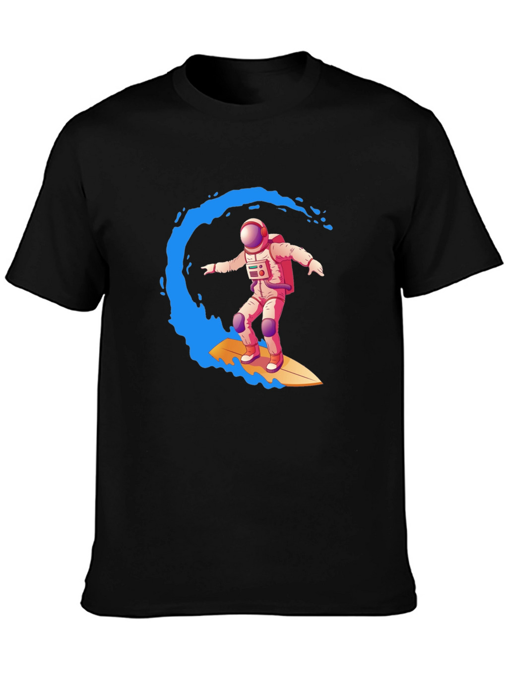 Astronaut Surfing Graphic Tee - Outer Space Wave