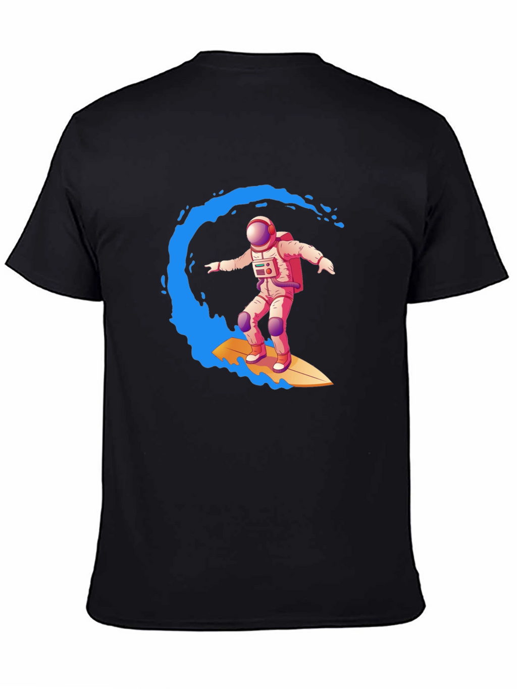 Astronaut Surfing Graphic Tee - Outer Space Wave