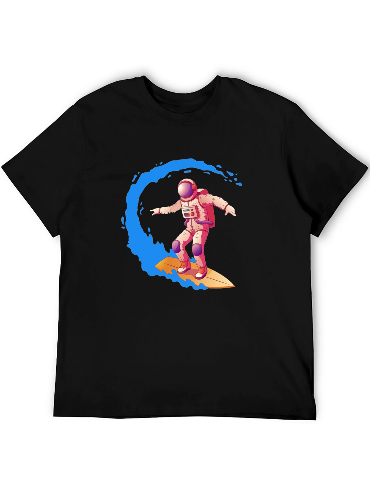 Astronaut Surfing Graphic Tee - Outer Space Wave
