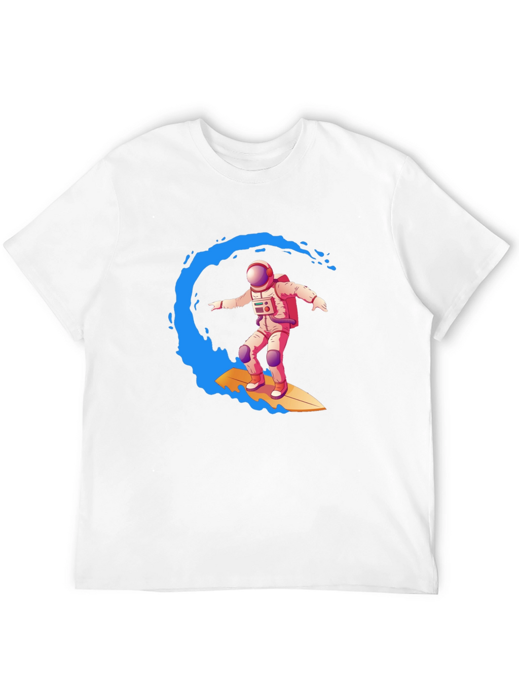 Astronaut Surfing Graphic Tee - Outer Space Wave