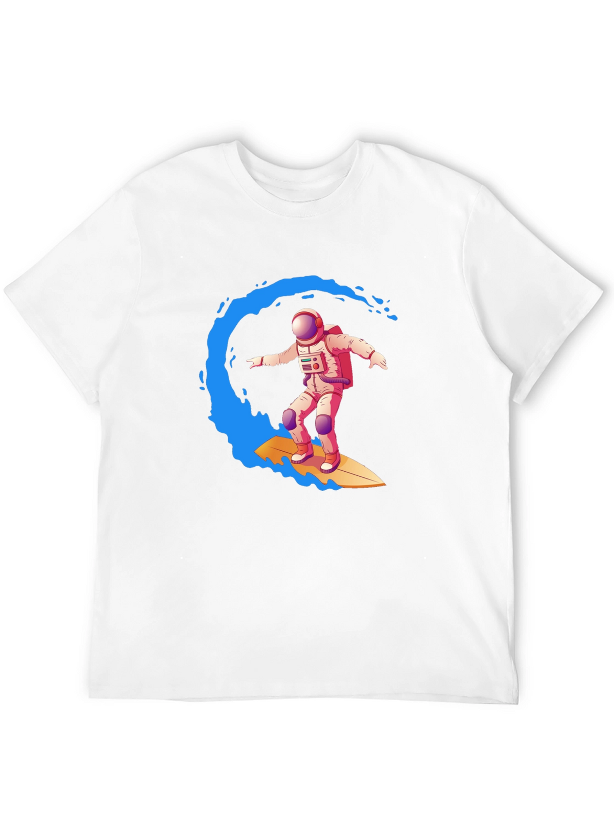 Astronaut Surfing Graphic Tee - Outer Space Wave