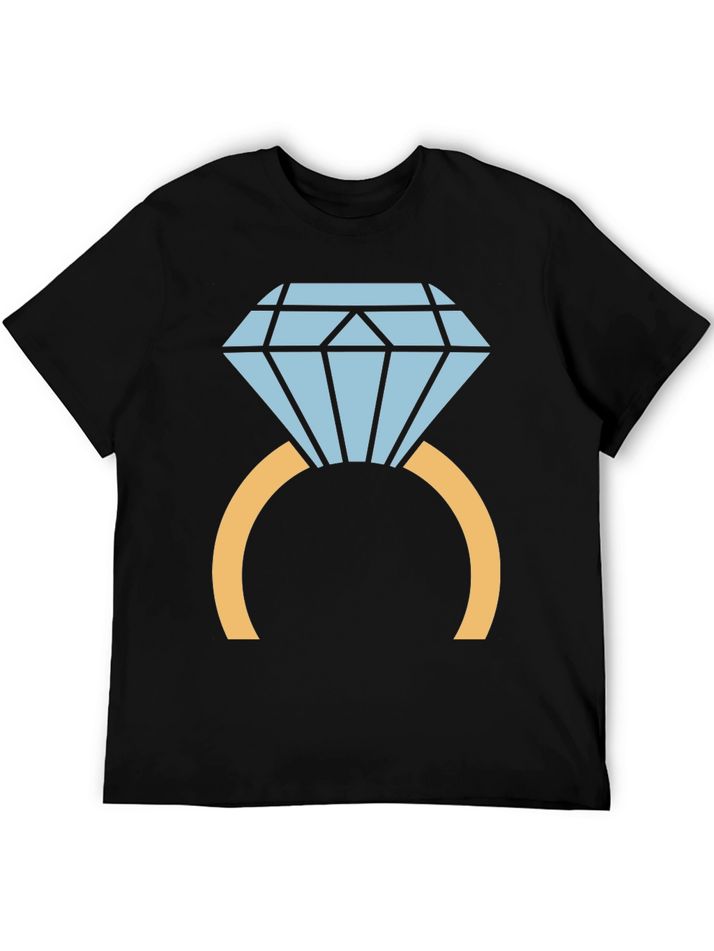 Diamond Ring Graphic Tee - Stylish Black T-Shirt