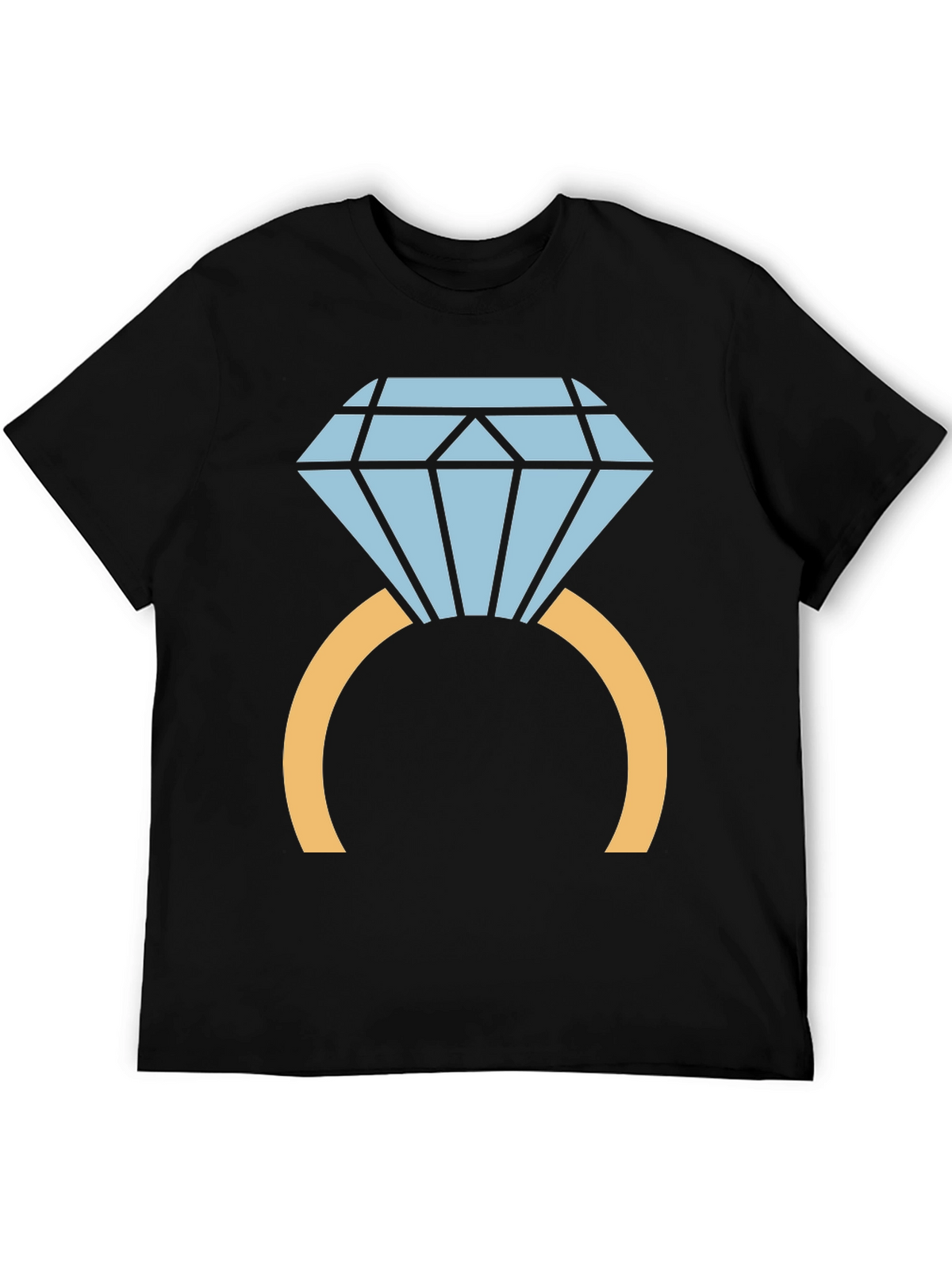 Diamond Ring Graphic Tee - Stylish Black T-Shirt
