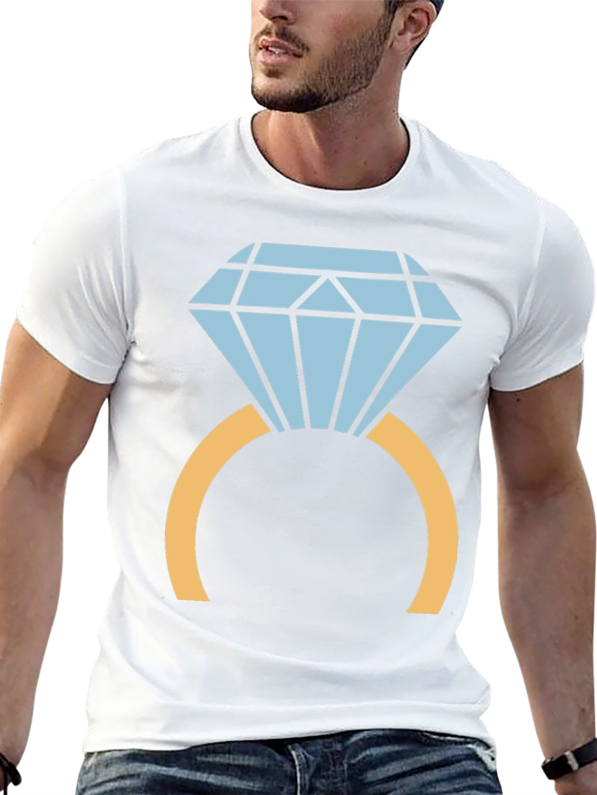 Diamond Ring Graphic Tee - Stylish Black T-Shirt