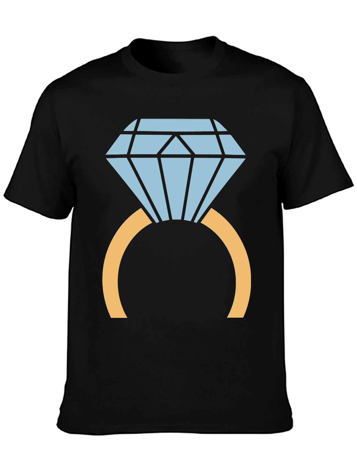 Diamond Ring Graphic Tee - Stylish Black T-Shirt