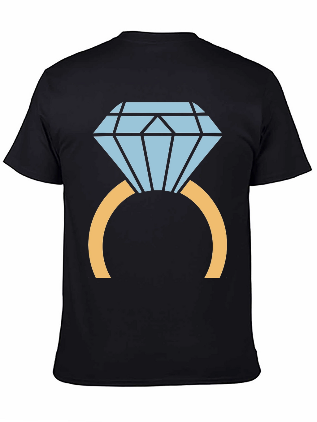 Diamond Ring Graphic Tee - Stylish Black T-Shirt
