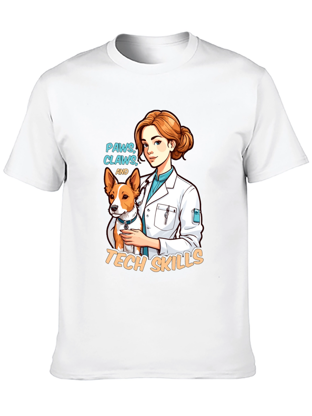 Vet Tech Paws Claws and Tech Skills T-Shirt