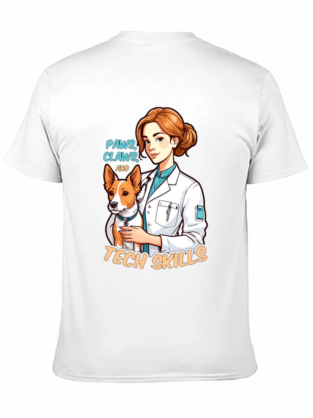 Vet Tech Paws Claws and Tech Skills T-Shirt