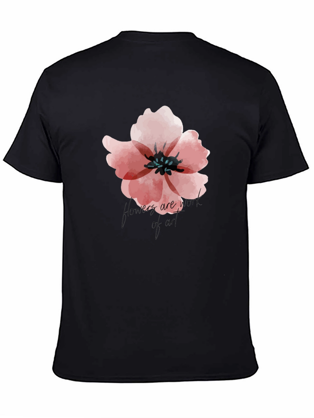 Floral Graphic Black T-Shirt - Flowers Are Art