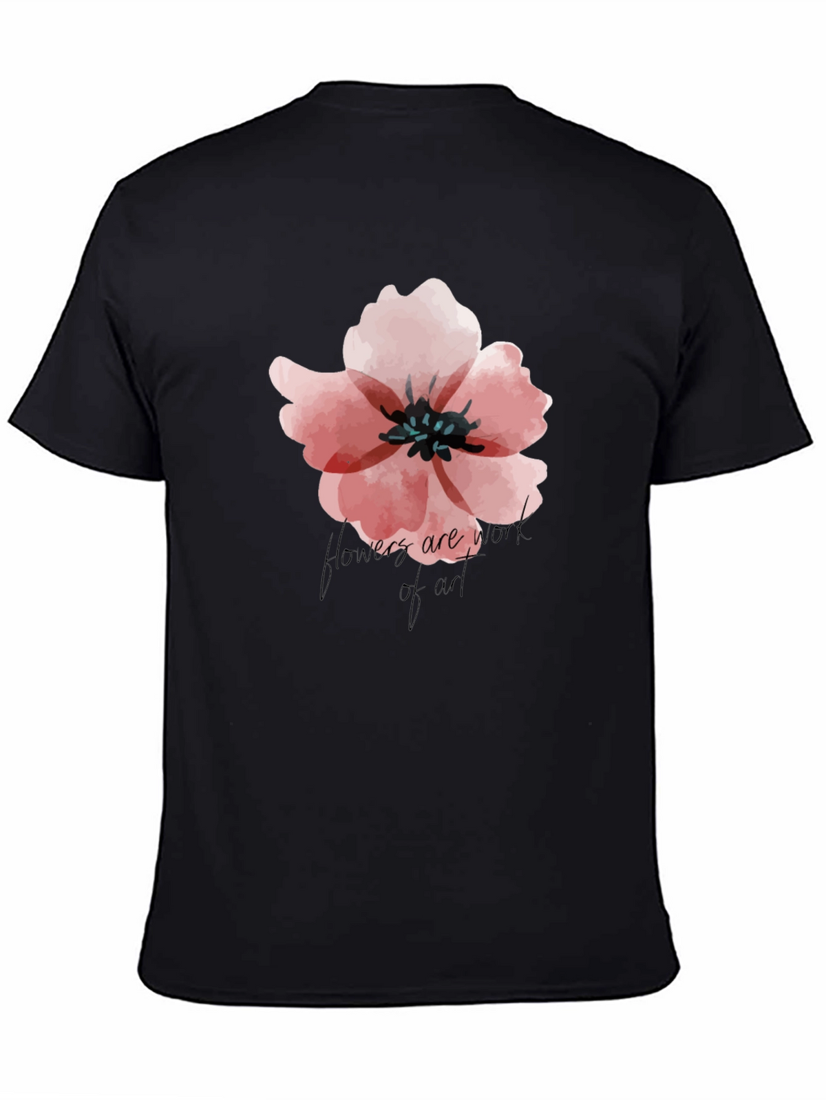 Floral Graphic Black T-Shirt - Flowers Are Art
