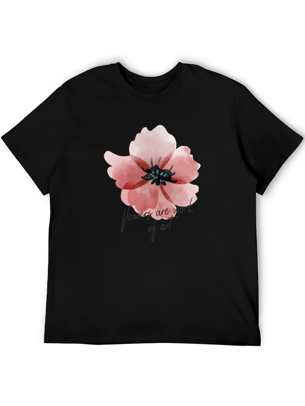 Floral Graphic Black T-Shirt - Flowers Are Art