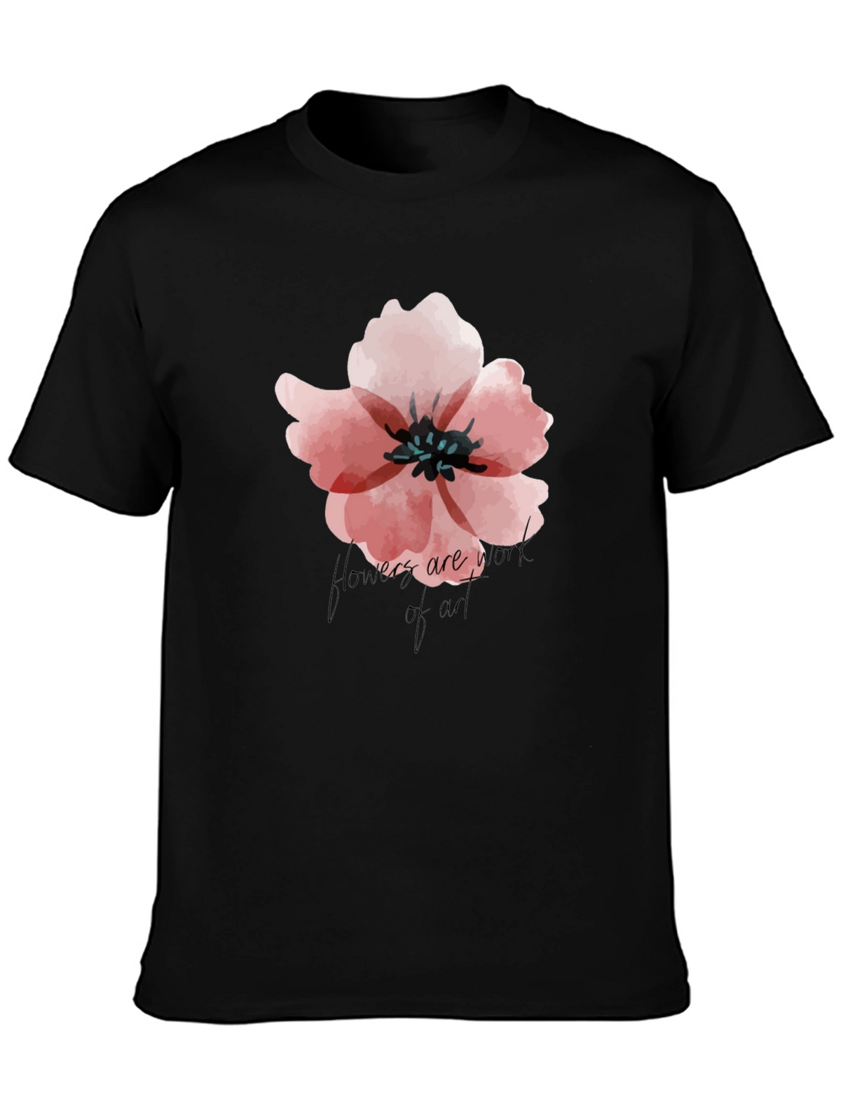 Floral Graphic Black T-Shirt - Flowers Are Art