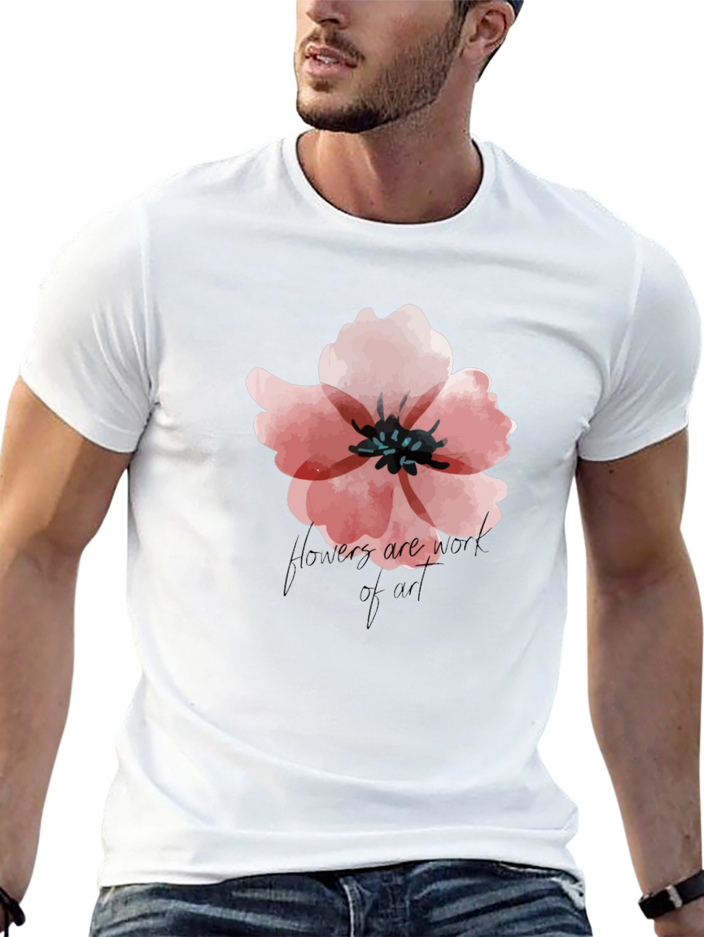 Floral Graphic Black T-Shirt - Flowers Are Art