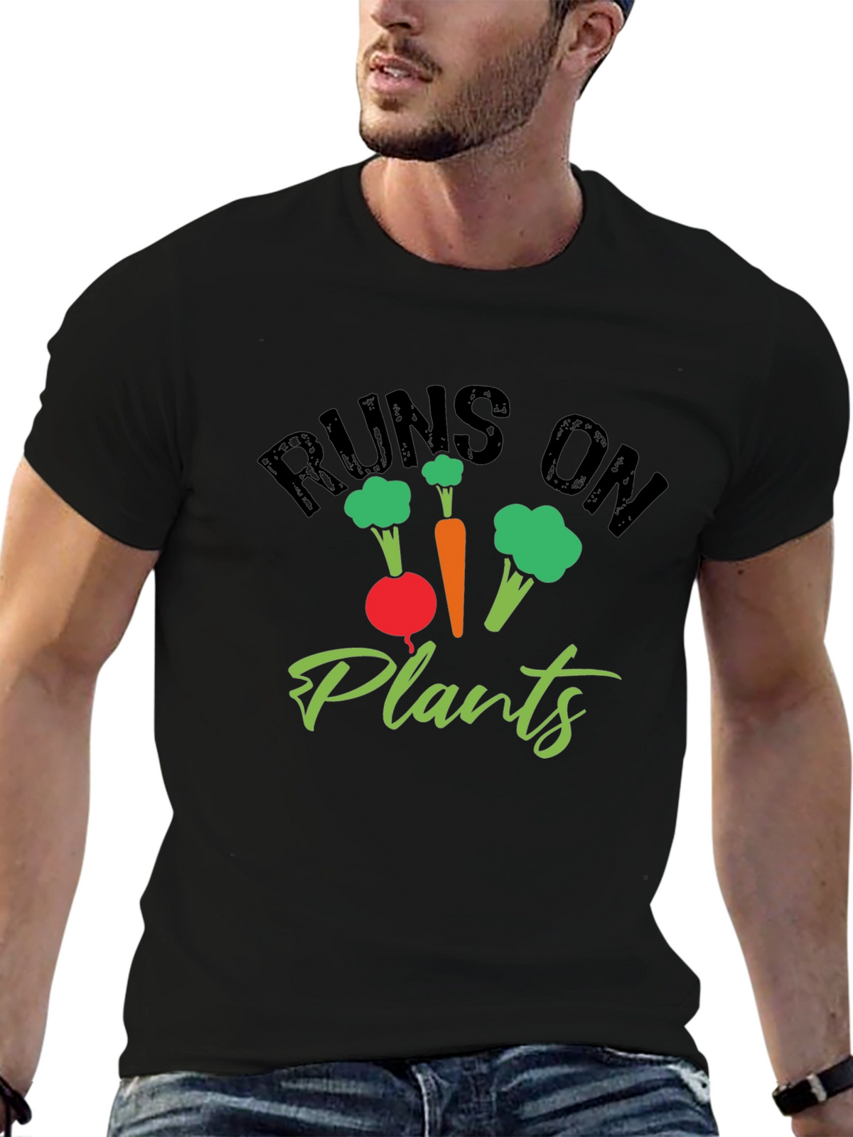 Runs on Plants Graphic Tee - Vegan Friendly