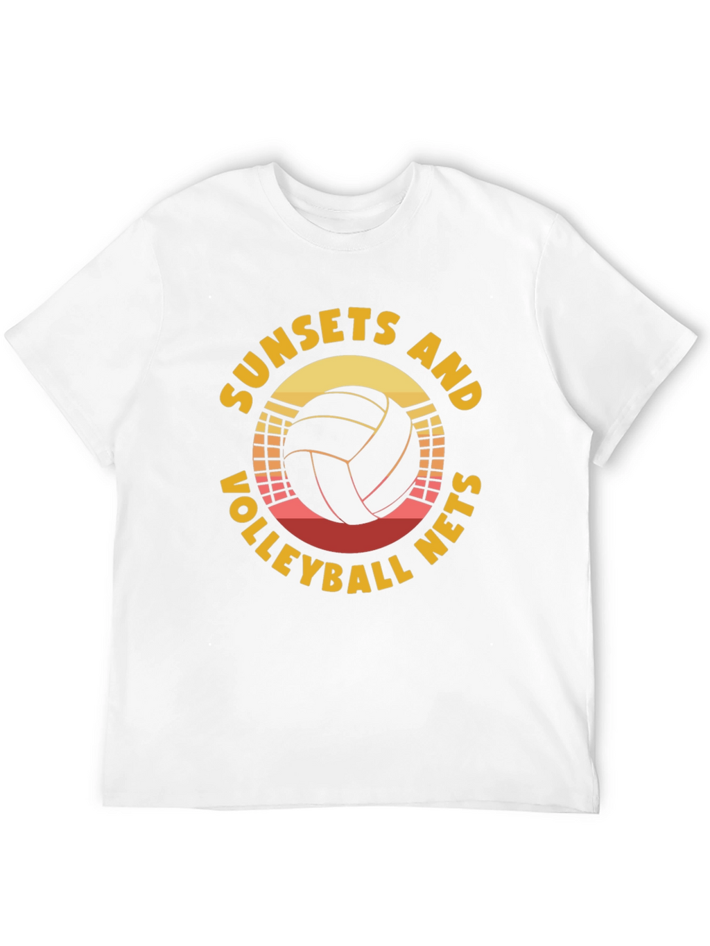 Sunset Volleyball Nets Graphic T-Shirt