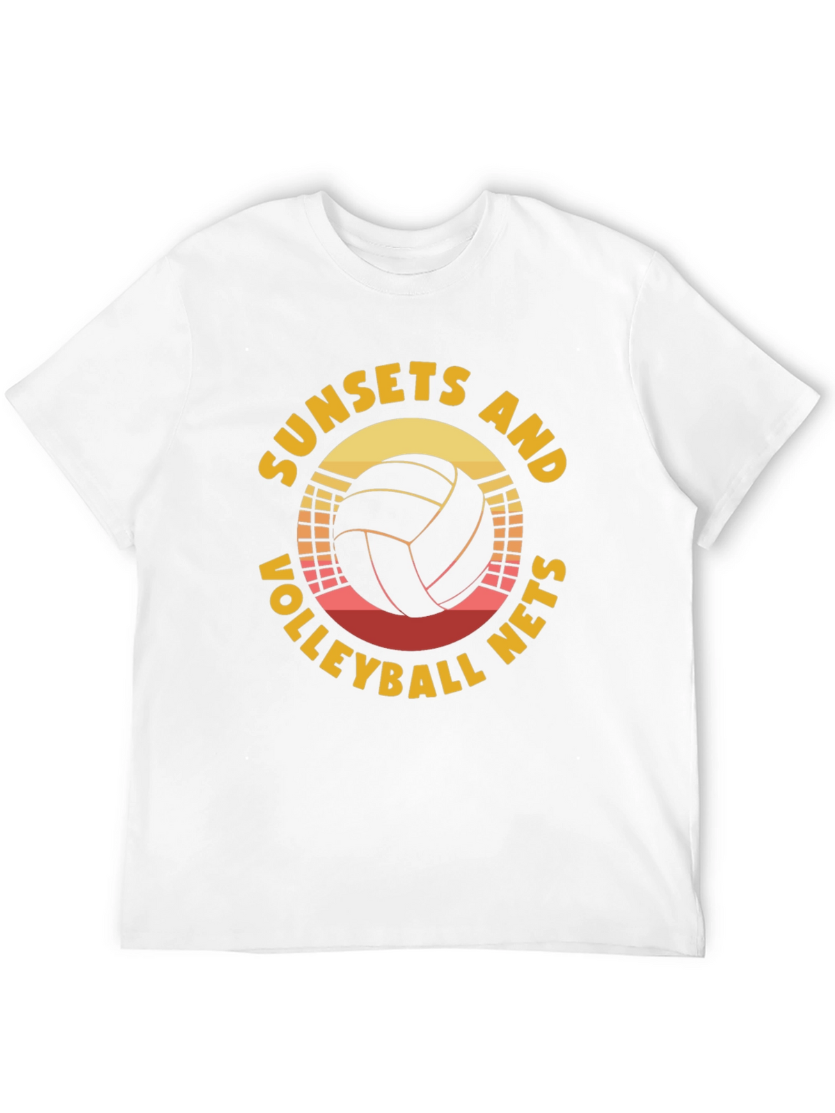 Sunset Volleyball Nets Graphic T-Shirt