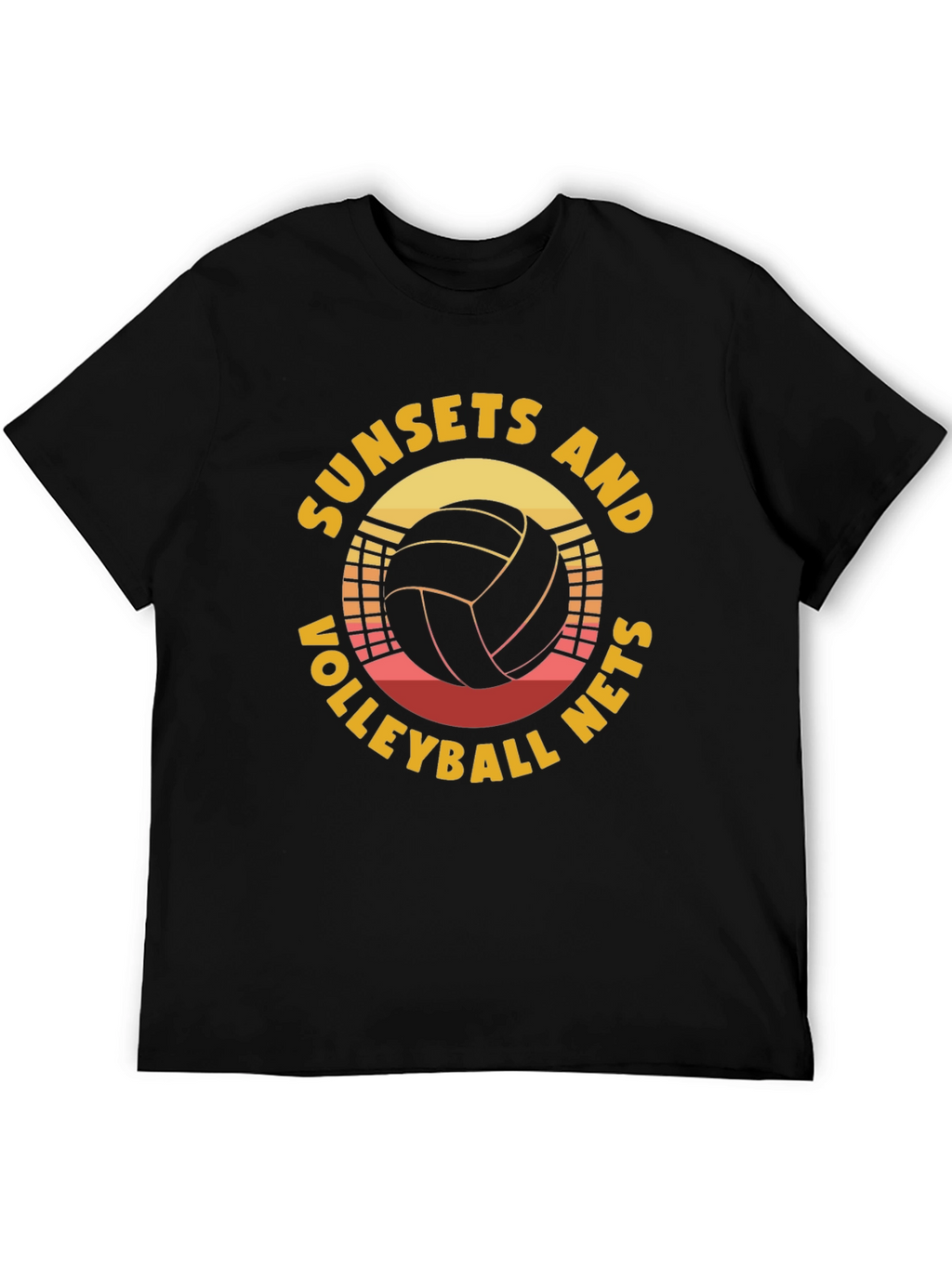 Sunset Volleyball Nets Graphic T-Shirt
