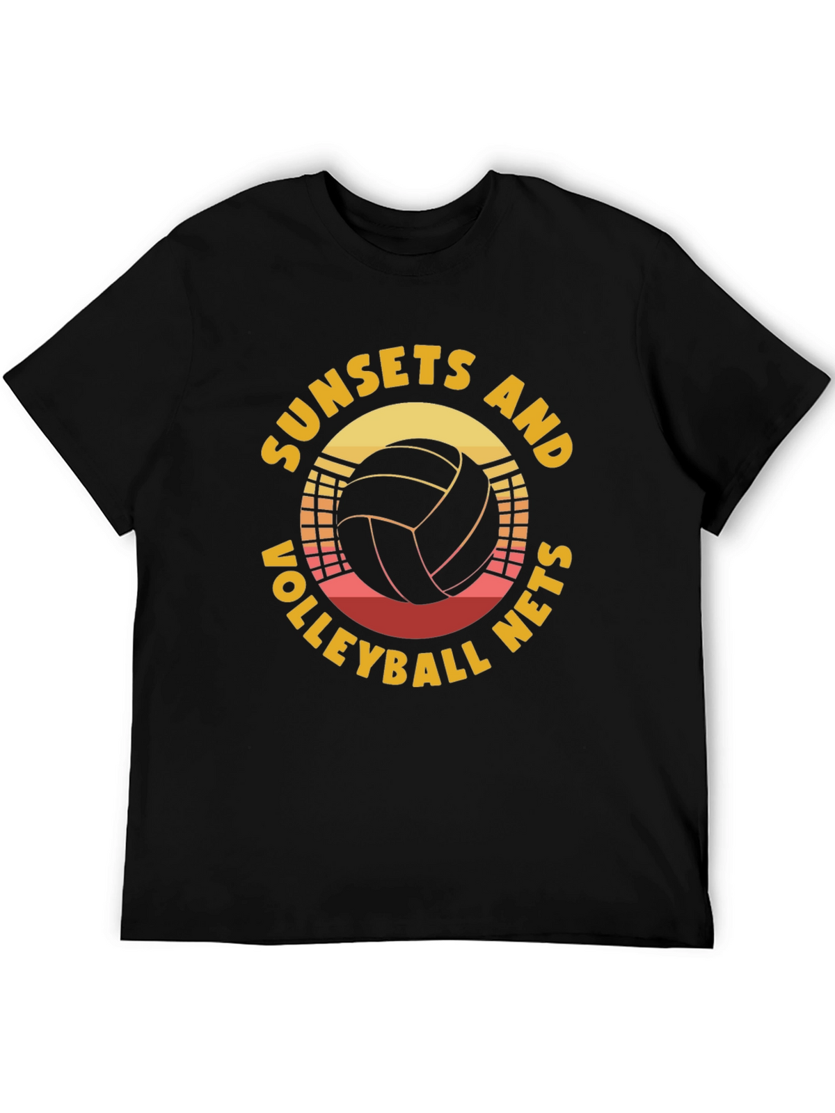 Sunset Volleyball Nets Graphic T-Shirt