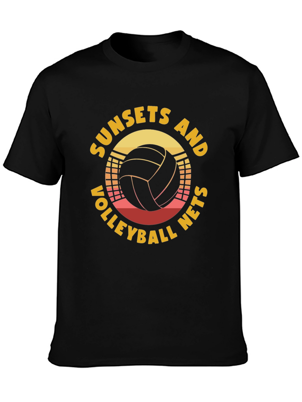 Sunset Volleyball Nets Graphic T-Shirt