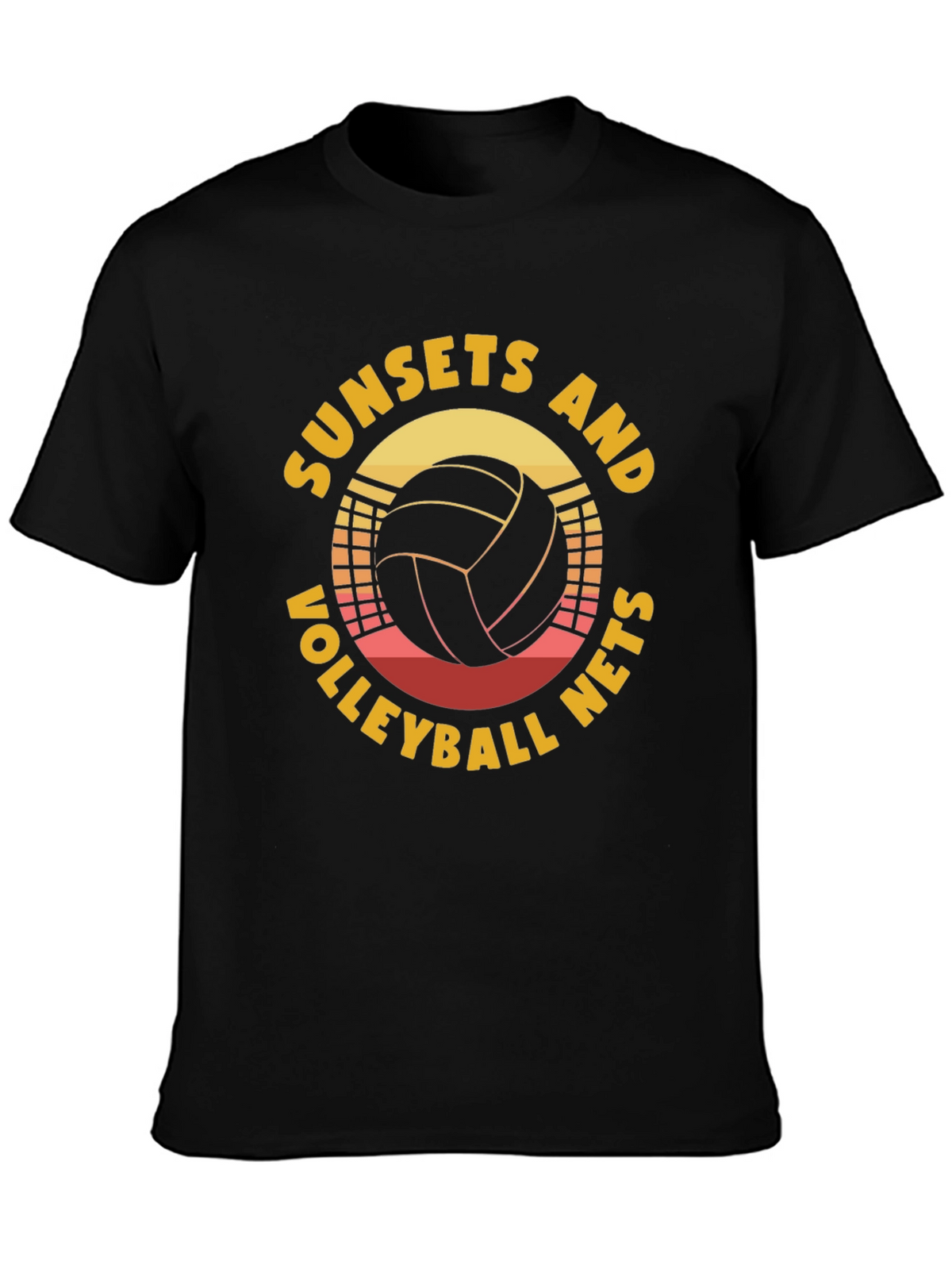 Sunset Volleyball Nets Graphic T-Shirt