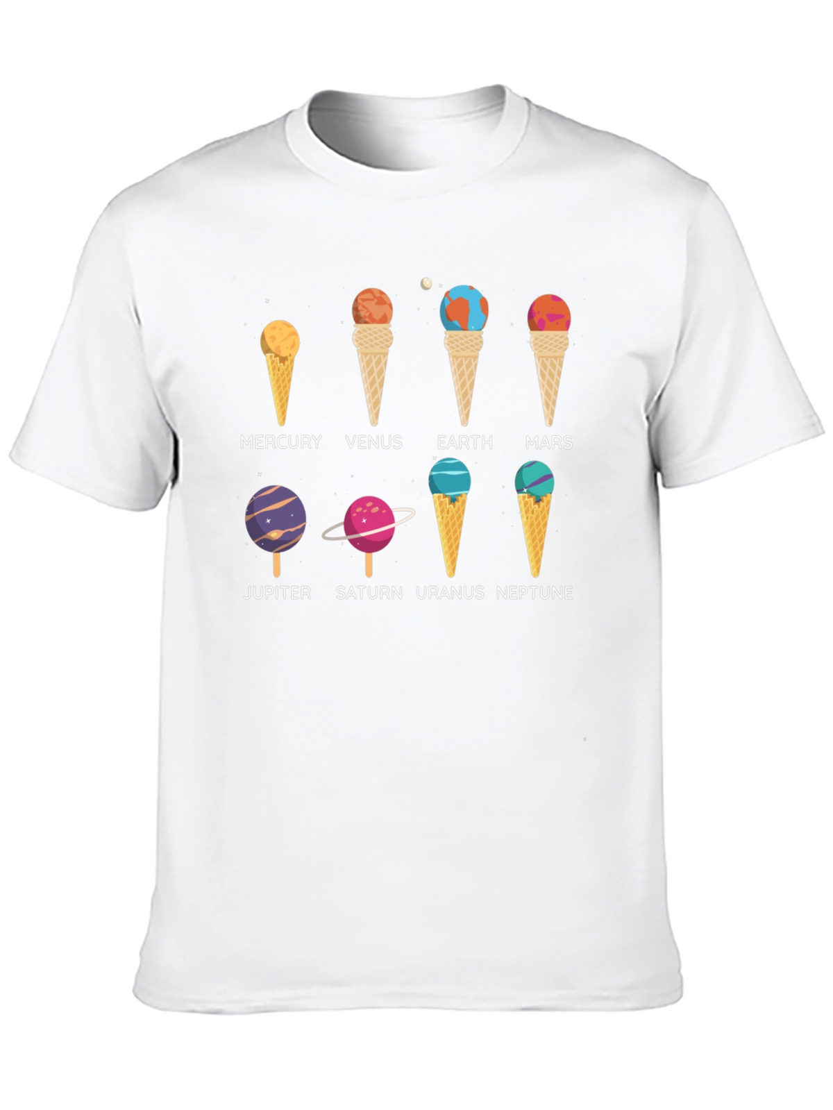 Planets Ice Cream T-Shirt - Astronomy Space Tee