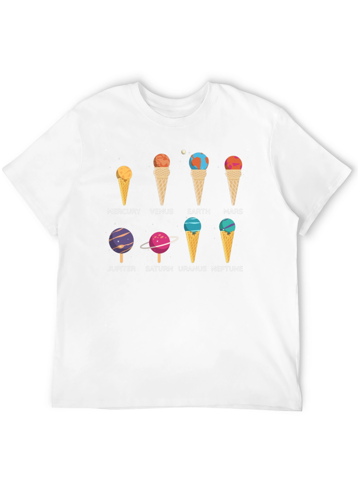 Planets Ice Cream T-Shirt - Astronomy Space Tee