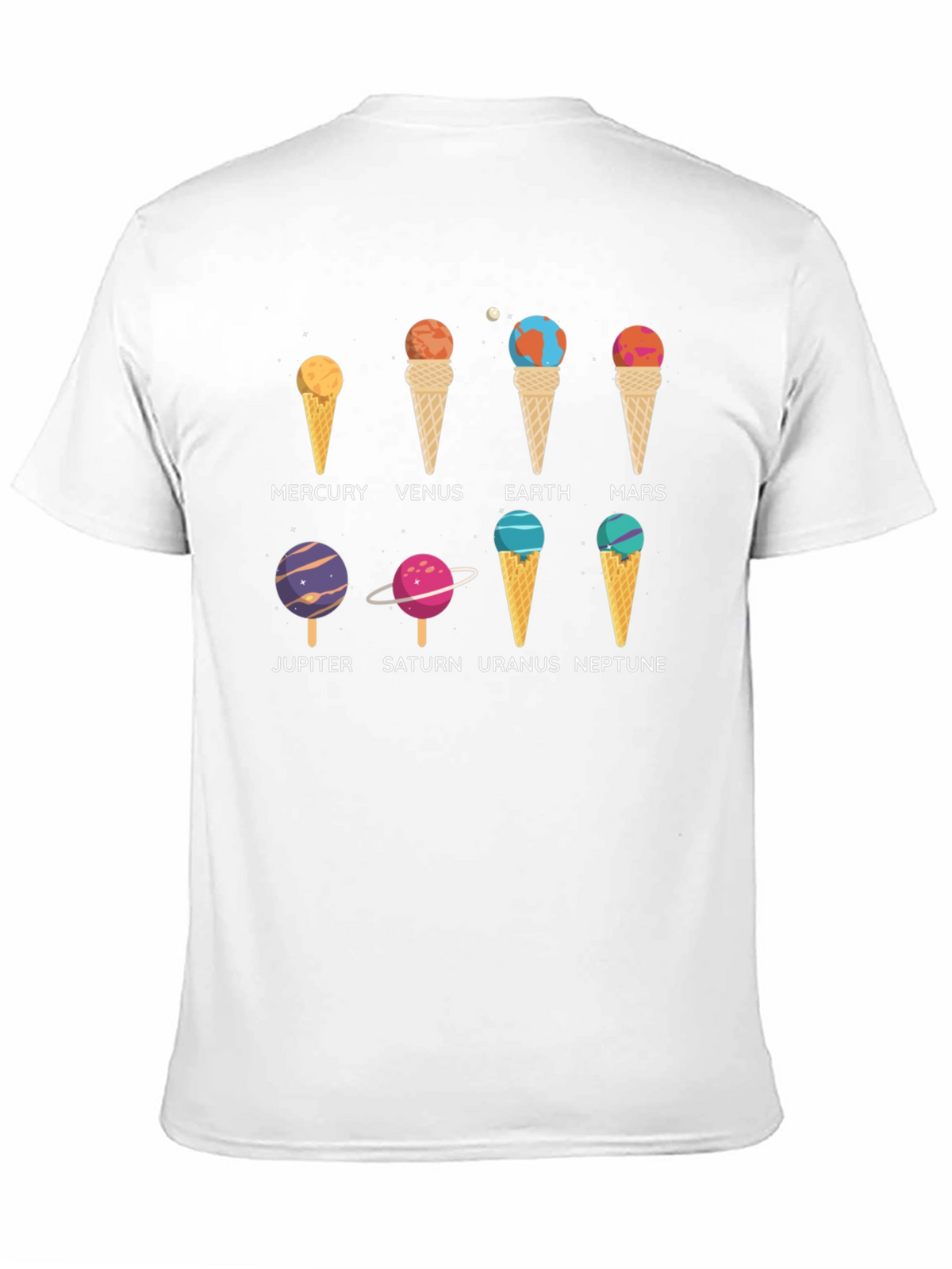 Planets Ice Cream T-Shirt - Astronomy Space Tee