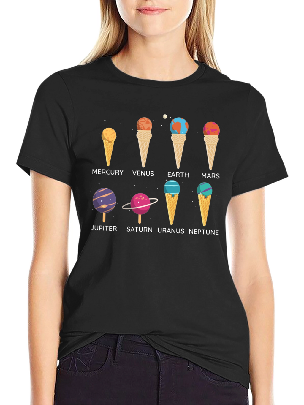 Planets Ice Cream T-Shirt - Astronomy Space Tee