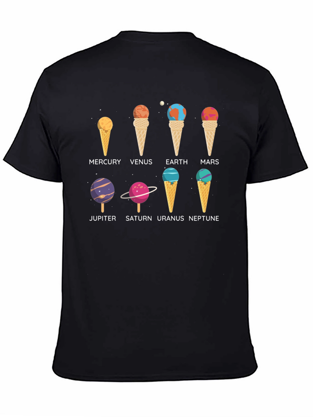 Planets Ice Cream T-Shirt - Astronomy Space Tee