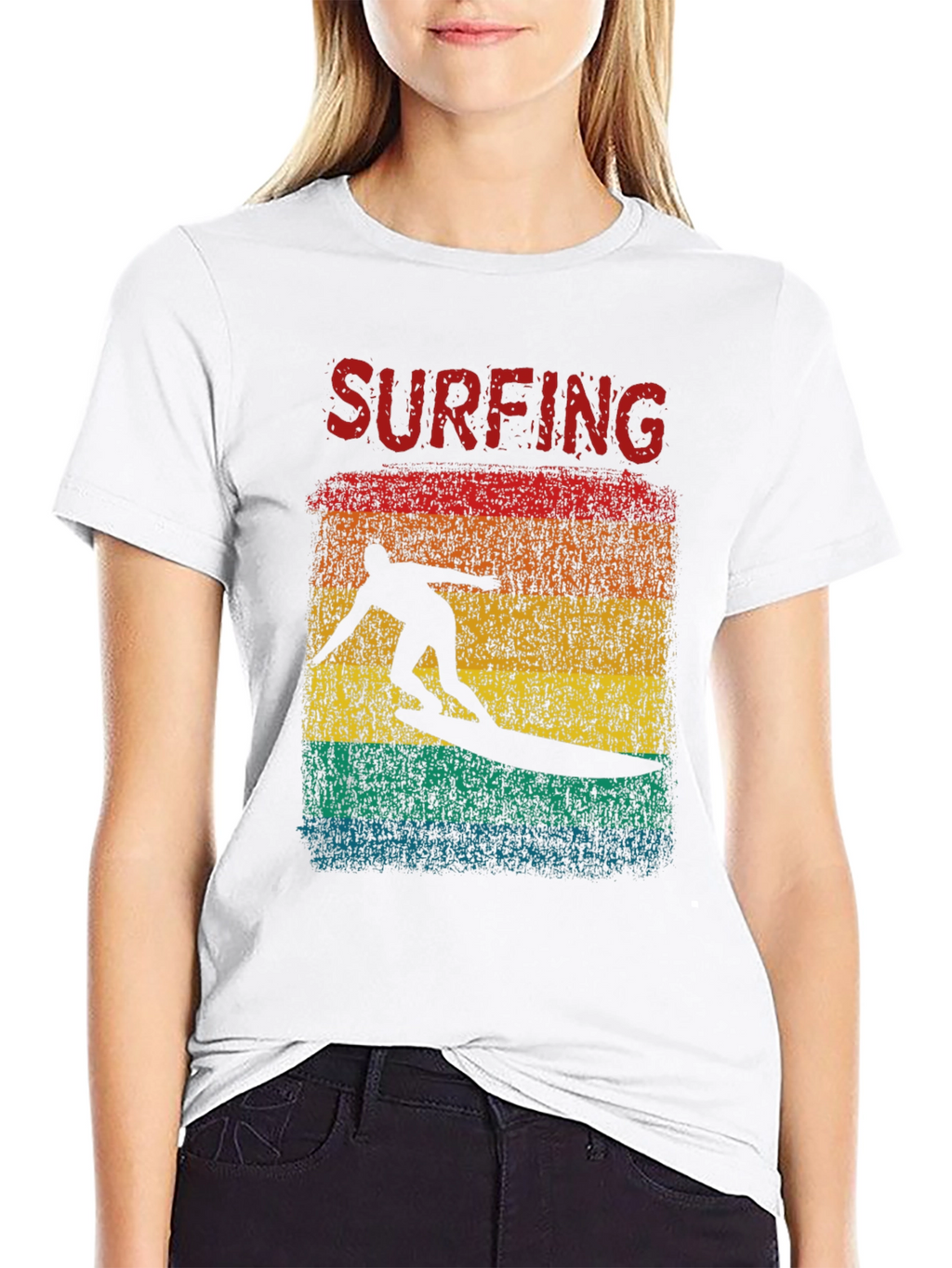 Surfing Retro Graphic Tee - Black