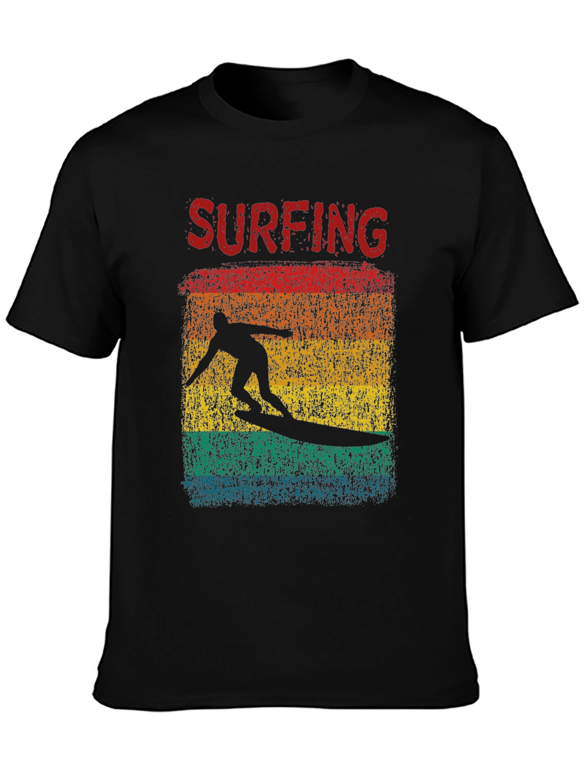 Surfing Retro Graphic Tee - Black