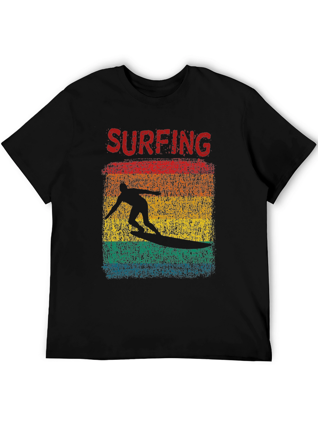 Surfing Retro Graphic Tee - Black