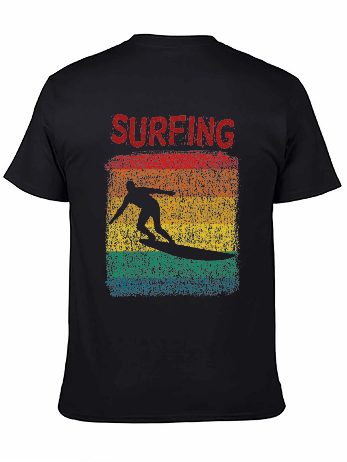 Surfing Retro Graphic Tee - Black