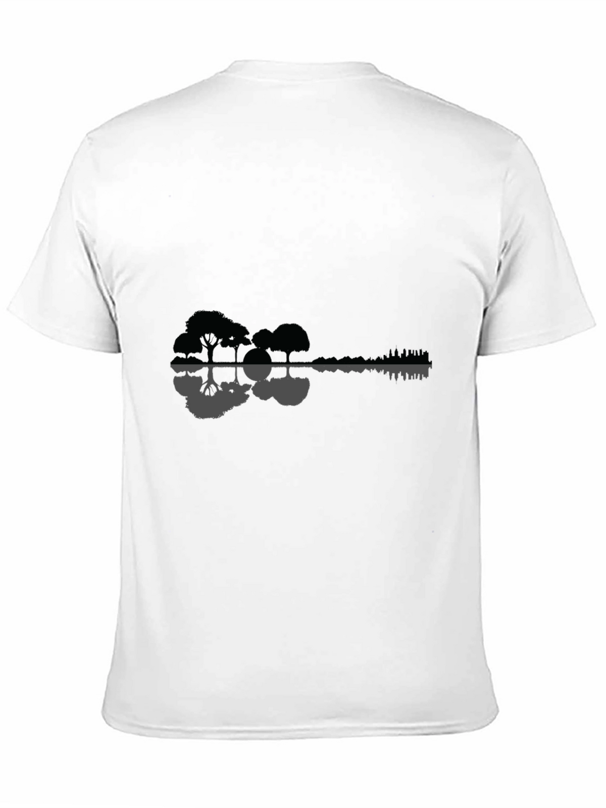 Nature Guitar Graphic Tee - Black Cotton Blend